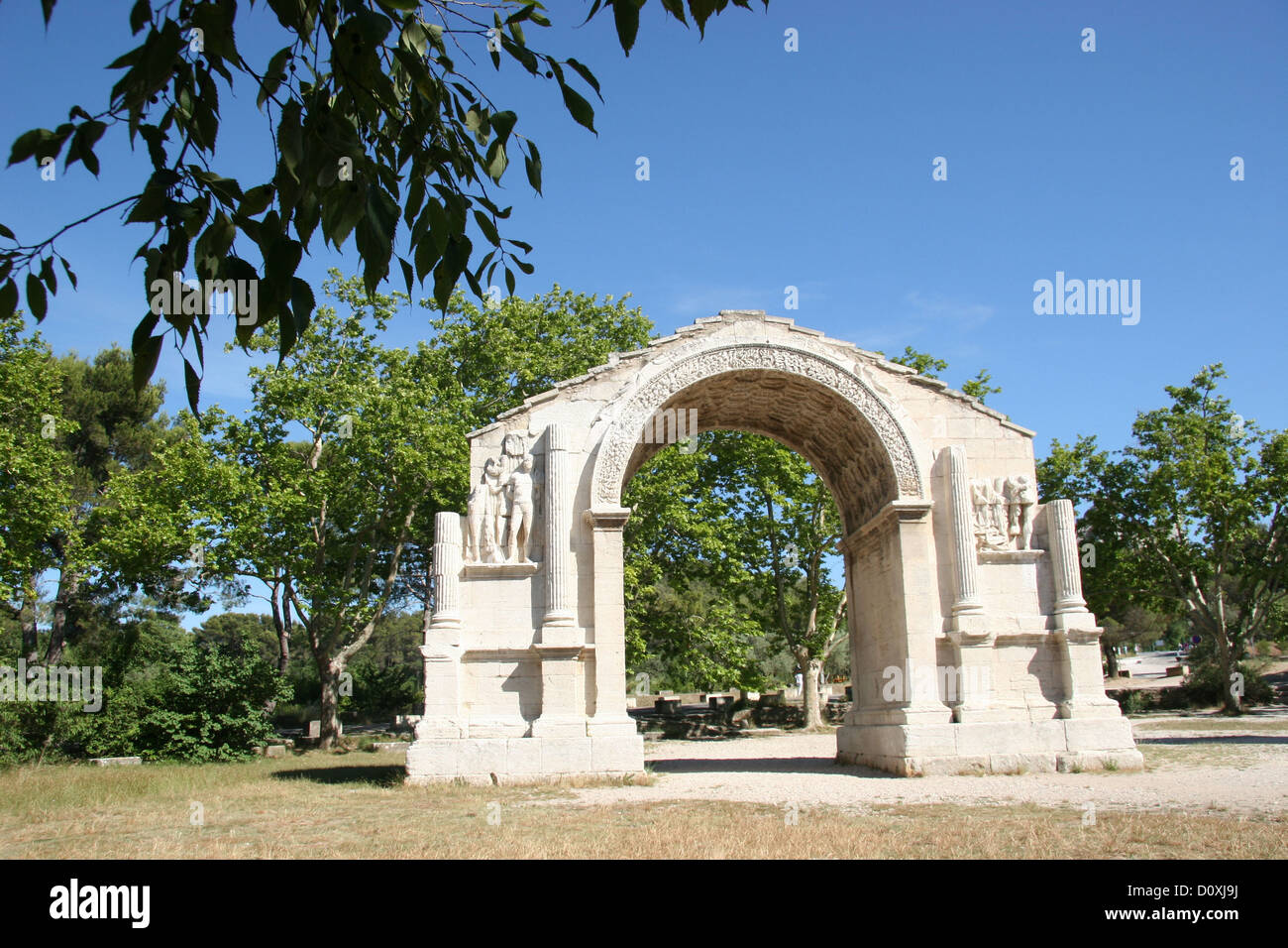 Francia, Europa, Provenza, Saint Remy de Provence, archeologia, Glanum, arco trionfale, scavi, Romana Foto Stock