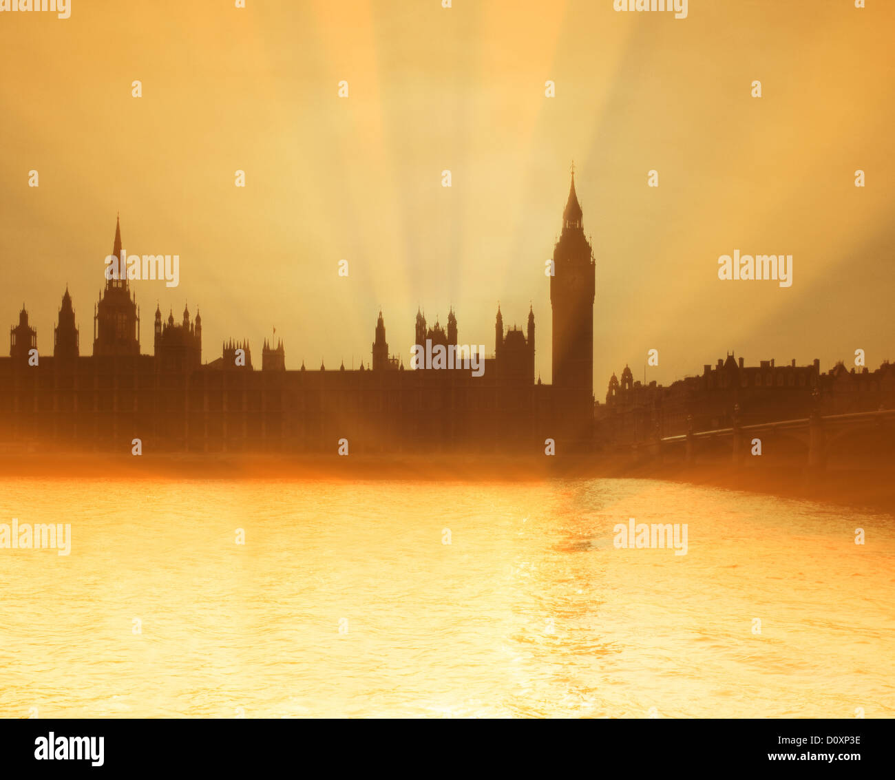 GB - LONDRA: Case del Parlamento al tramonto Foto Stock