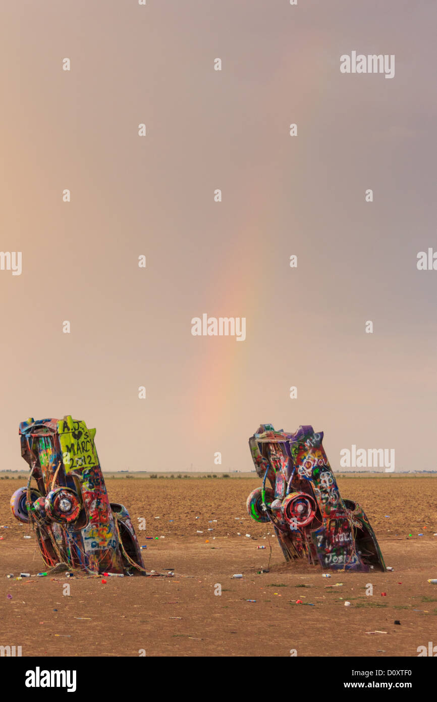 Cadillac Ranch di Amarillo Foto Stock