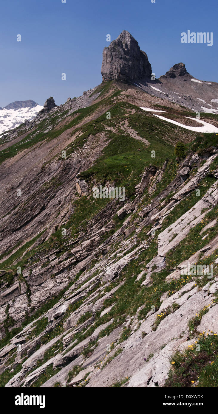 Alpi, montagne, cime di montagna paesaggio di montagna, Alpi Bernesi, Oberland bernese, montagne, summit, picco, sky, alpine, Isenflu Foto Stock