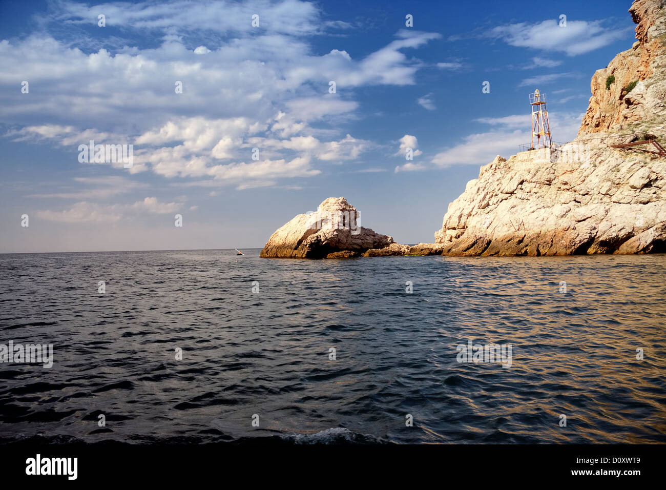 Rocce nel Mar Nero Foto Stock