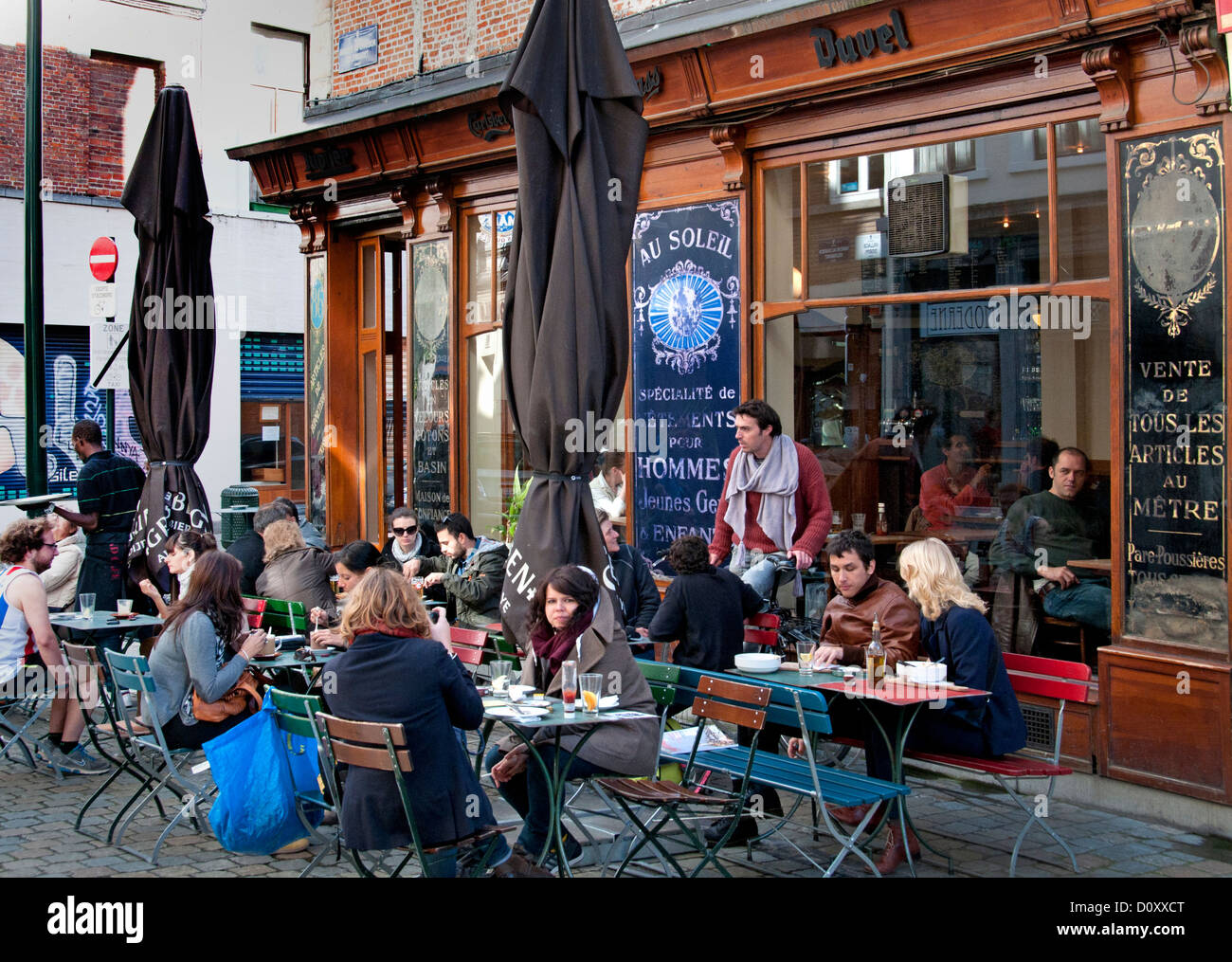 Bar Pub Cafe Marche Au Charbon - Kolenmarkt Bruxelles Belgio Foto Stock