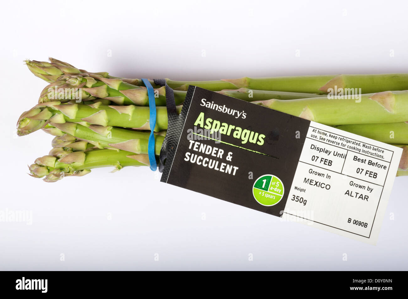 Sainsbury's asparagi importati dal Messico Foto Stock