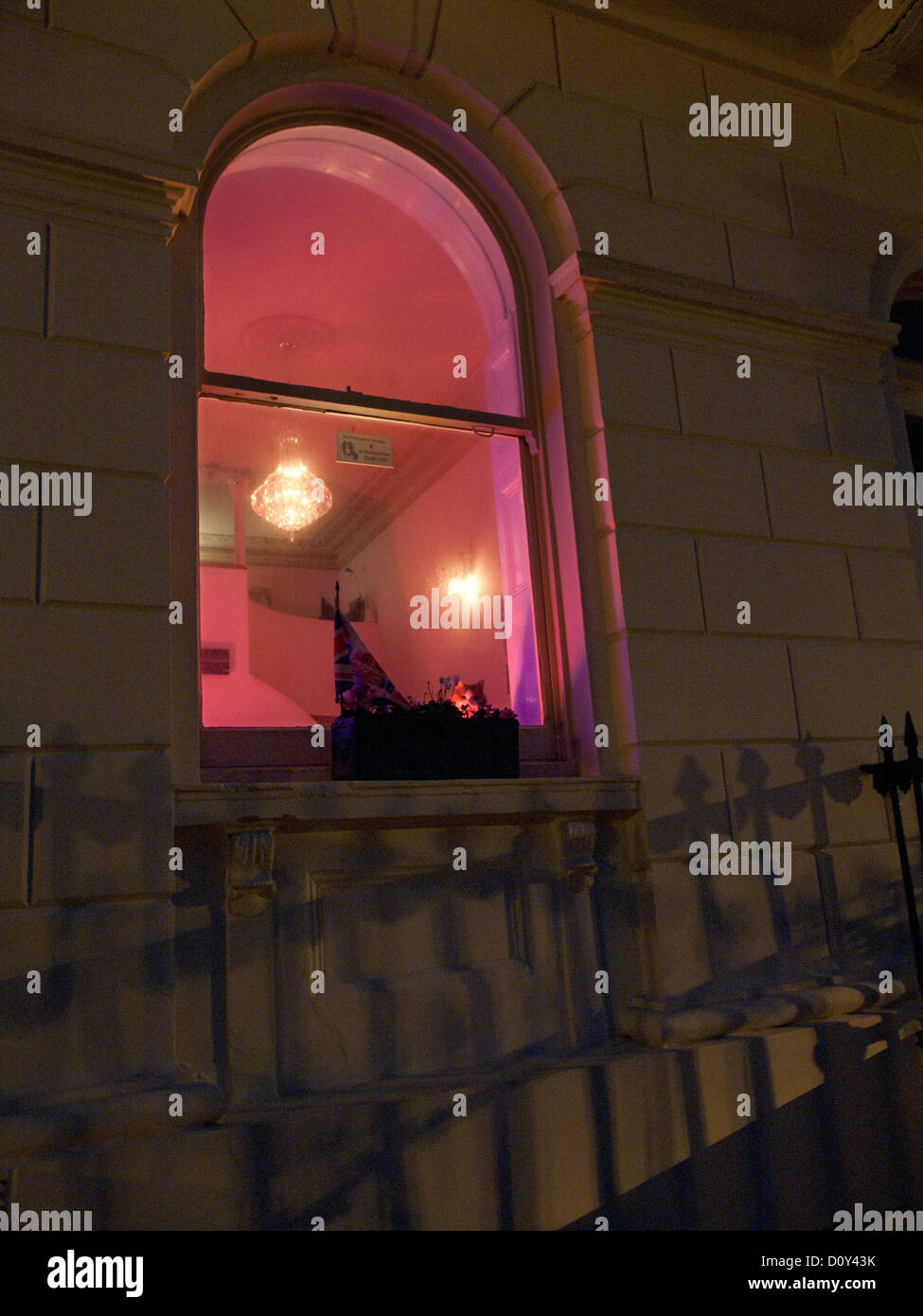 Brighton case durante la notte. Foto Stock
