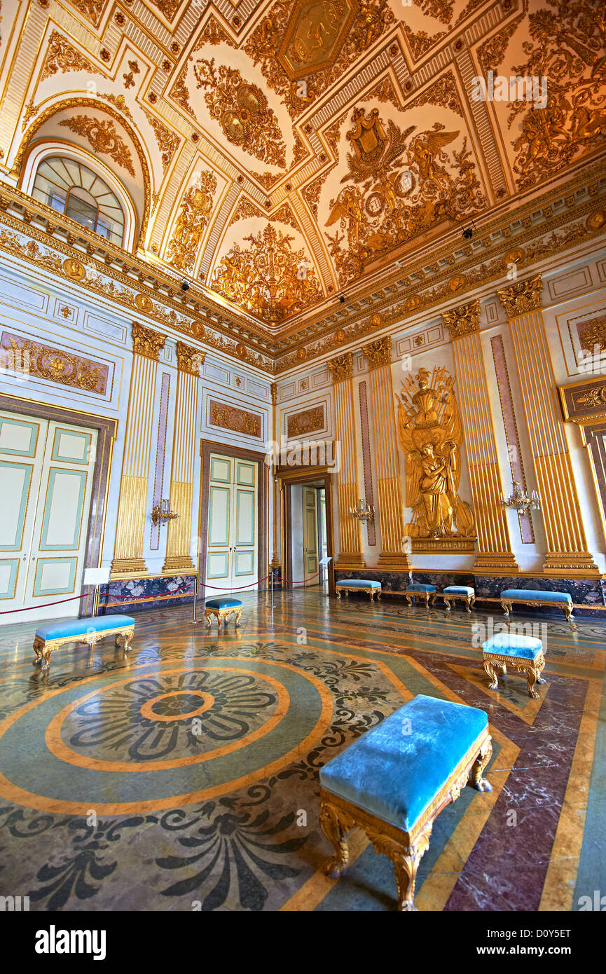 Camera interna del Palazzo Reale di Caserta, Italia. Foto Stock