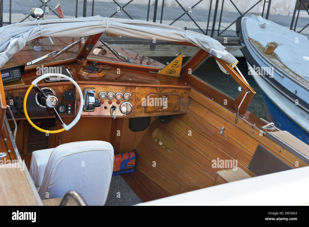 Taxi veneziano, Venezia, Italia. Foto Stock