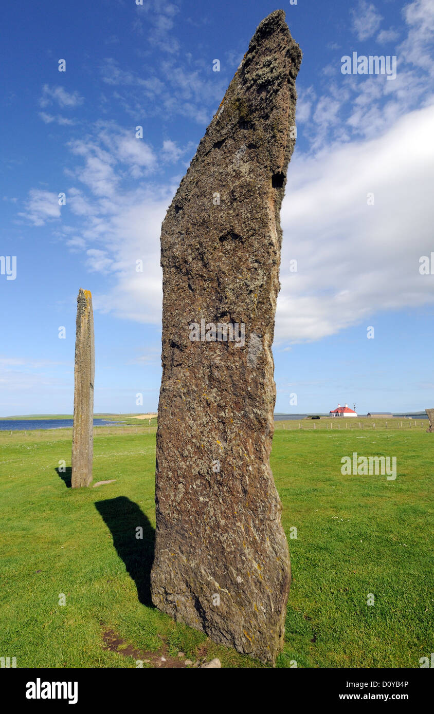 Pietre permanente di Stenness. Terraferma e isole Orcadi Scozia UK. Foto Stock