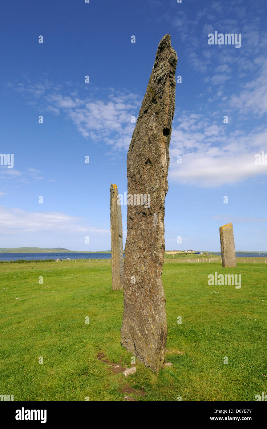 Pietre permanente di Stenness. Terraferma e isole Orcadi Scozia UK. Foto Stock