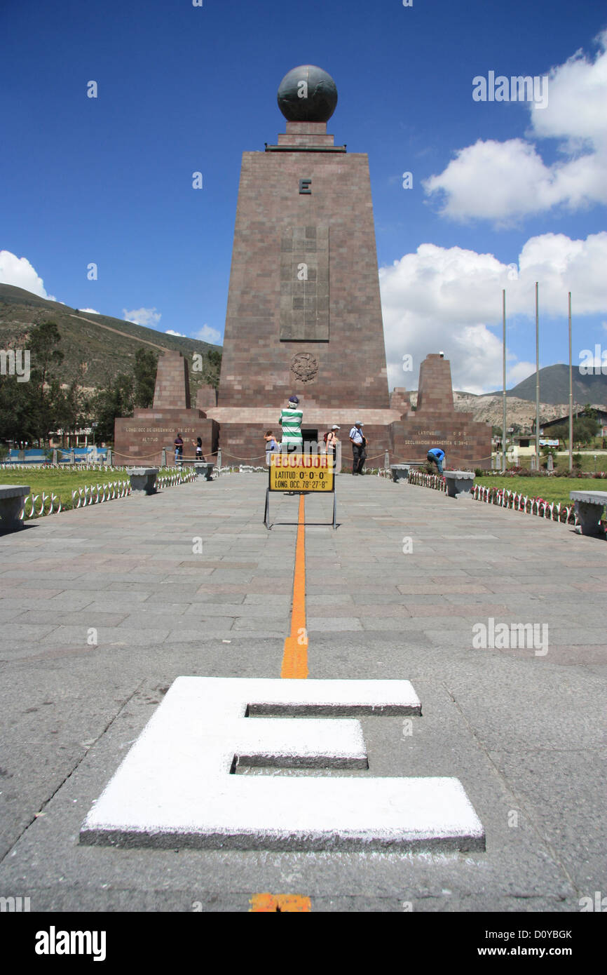 Mittad del mundo in Ecuador, il centro del mondo. torre principale Foto Stock