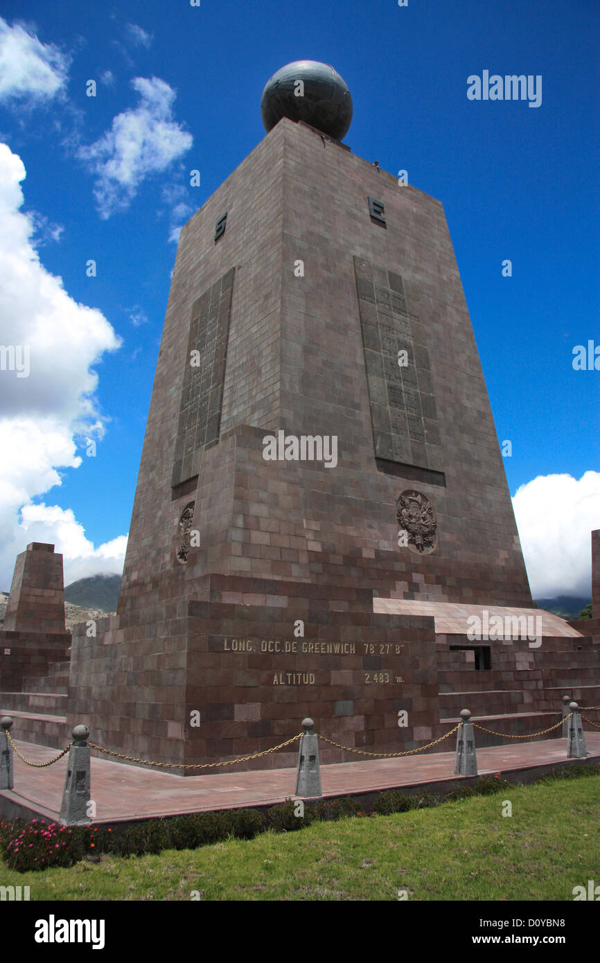 Mittad del mundo in Ecuador, il centro del mondo. torre principale Foto Stock