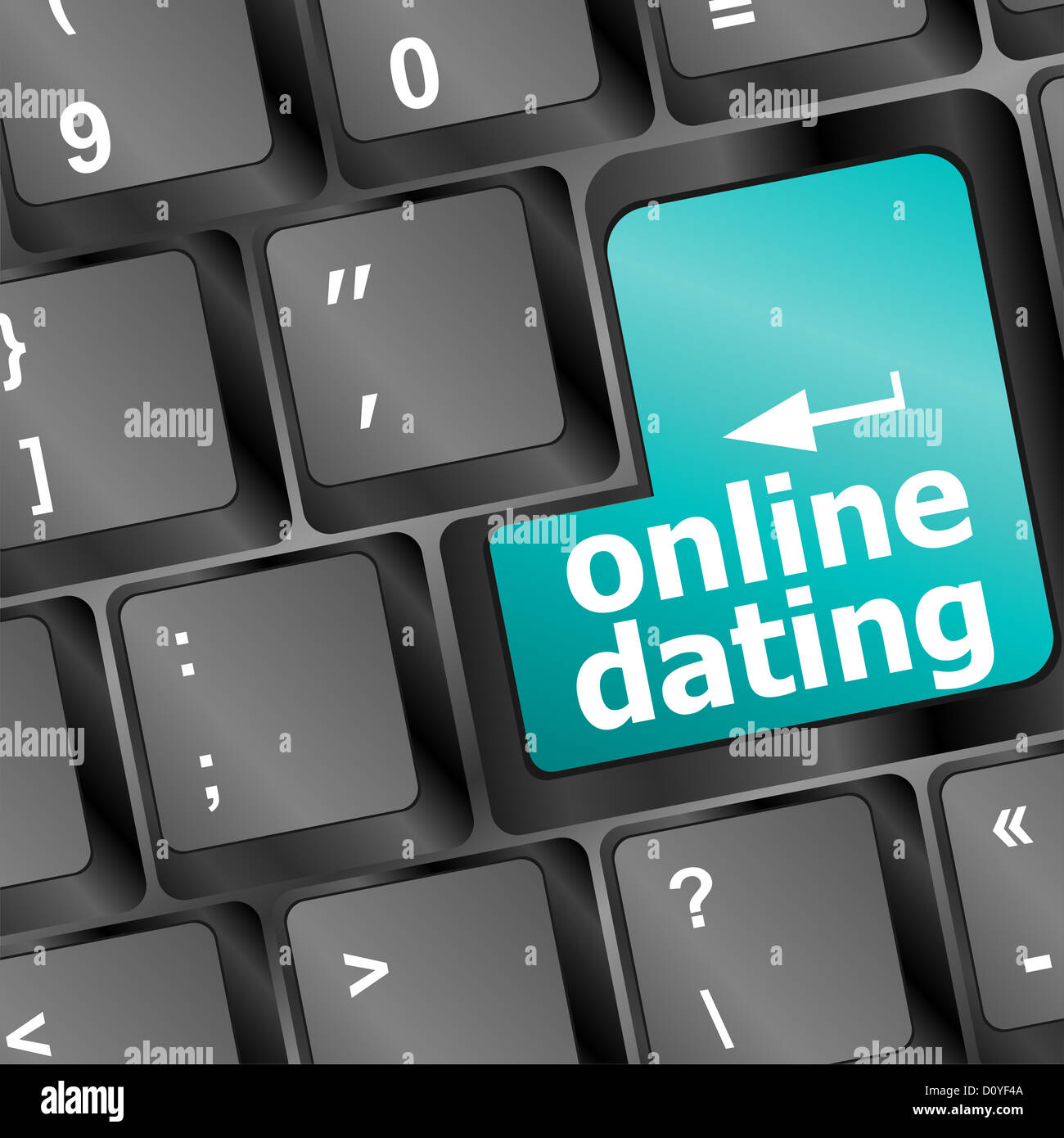 Online dating pulsante sulla tastiera del computer che mostra il concetto di amore Foto Stock