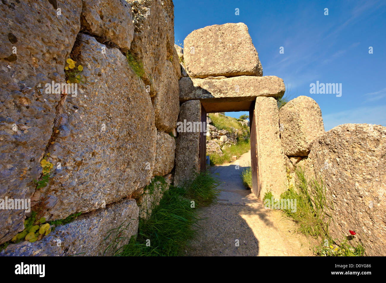 Il Nord Postierla (gate) di Micene ( 1250 B.C). La Grecia Foto Stock