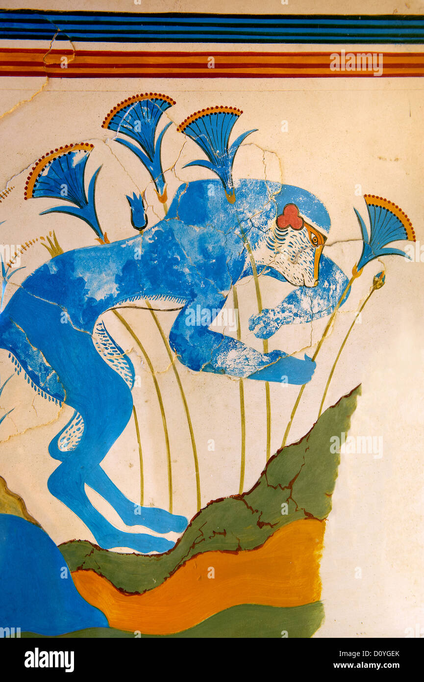 Affresco scimmia blu minoica immagini e fotografie stock ad alta risoluzione - Alamy