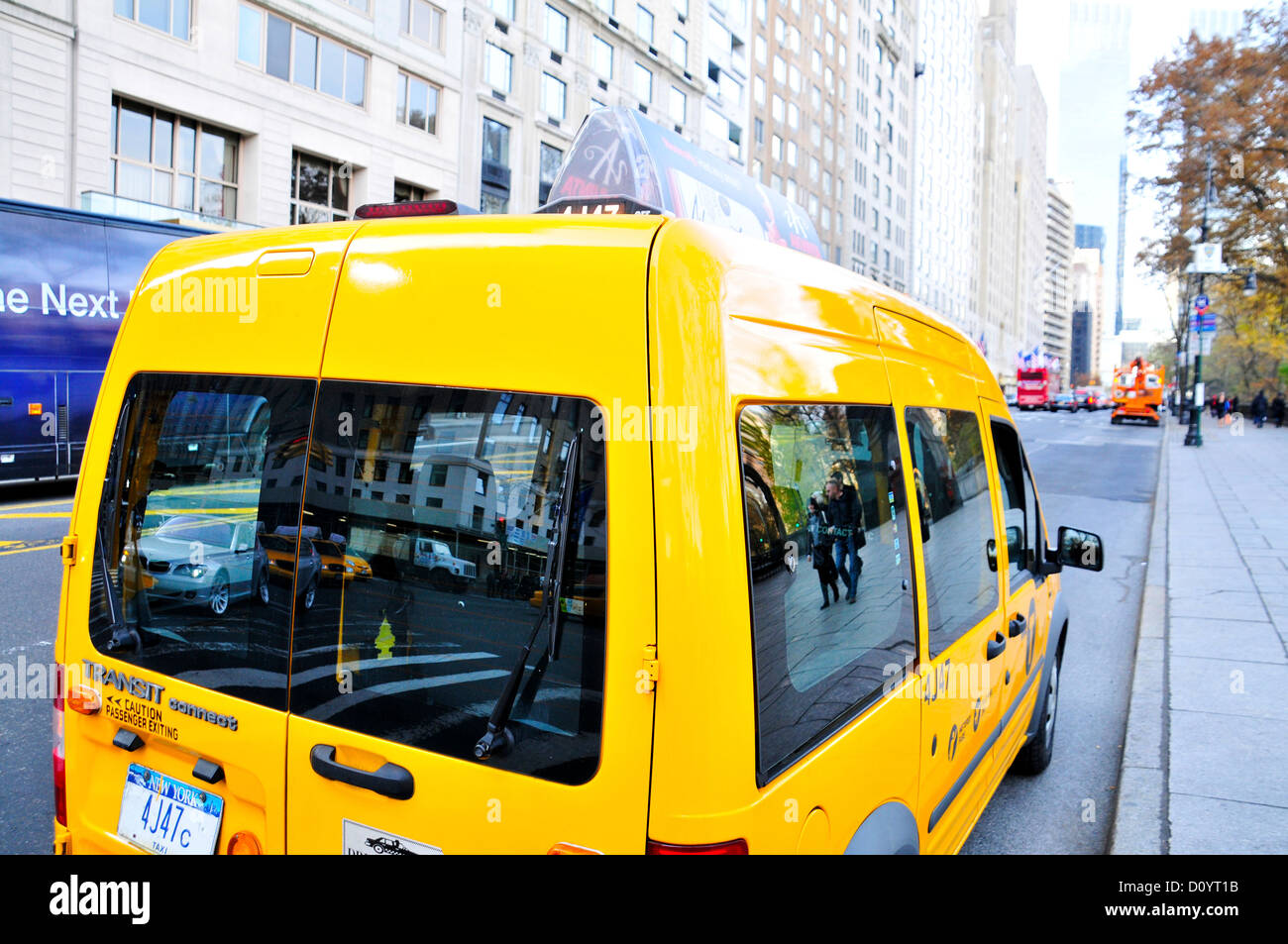 Yellow taxi, Manhattan, New York City, Stati Uniti d'America Foto Stock