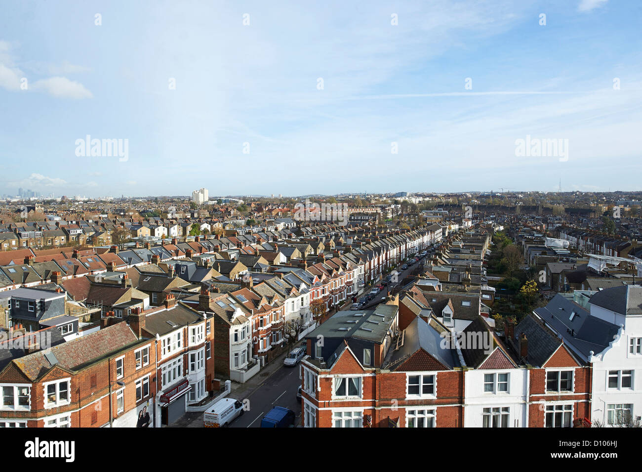 Tetti di Balham, West London, Regno Unito Foto Stock