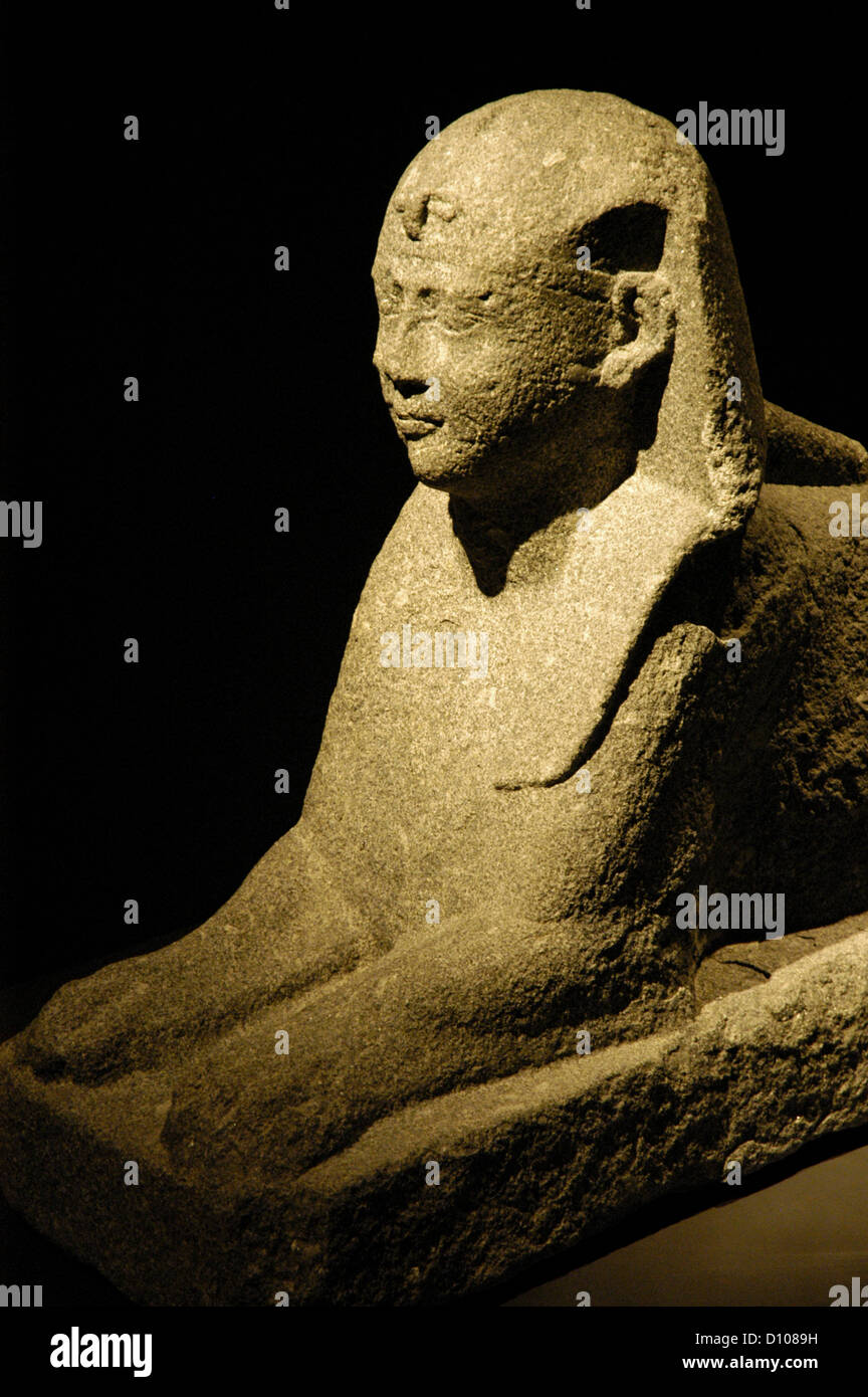 L'Egitto. Sfinge di Tolomeo XII Auletes (117-51 a.C.). Periodo tolemaico. Foto Stock