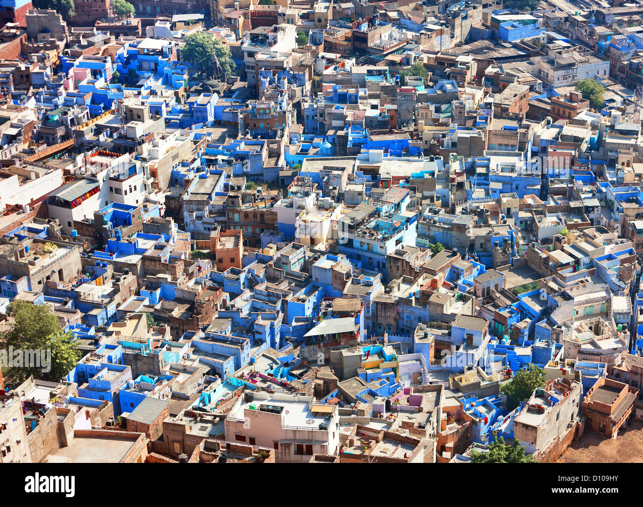 Una vista di Jodhpur la città blu del Rajasthan, India Foto Stock