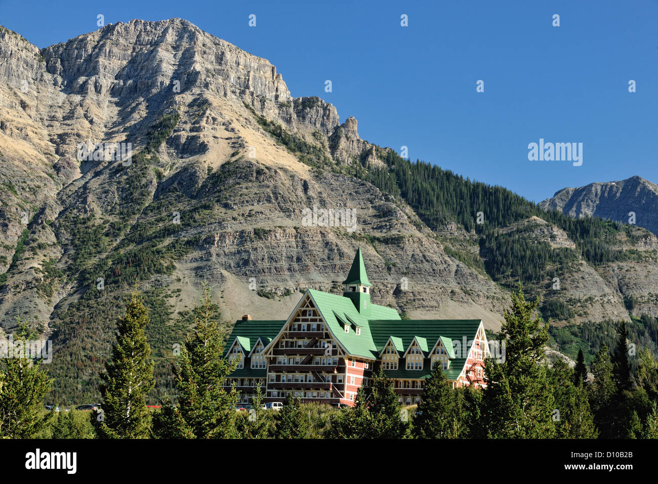 Prince of Wales Hotel, Parco Nazionale dei laghi di Waterton, Alberta, Canada Foto Stock