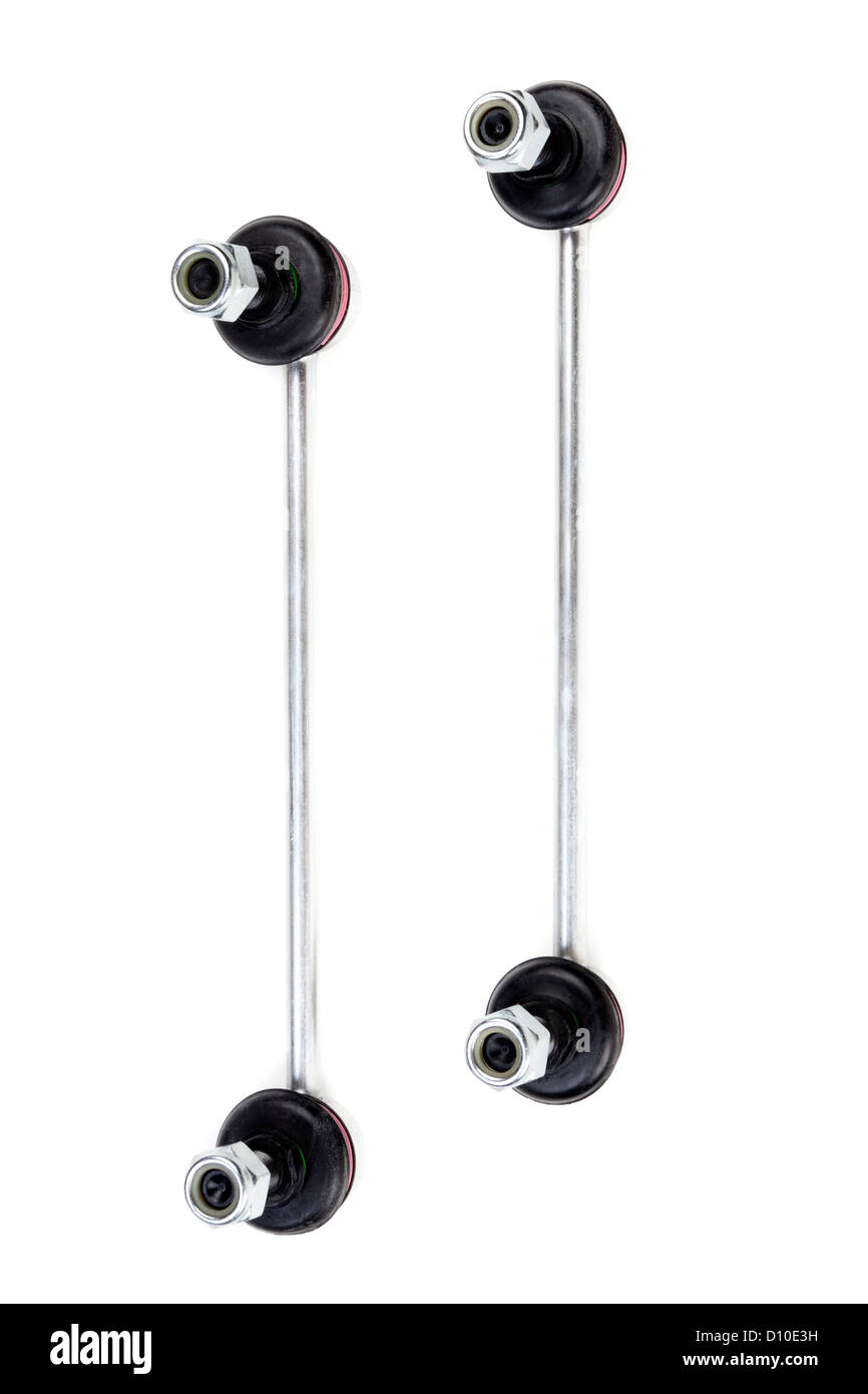 Due pull-roll della sospensione del veicolo. Isolare il bianco. Foto Stock