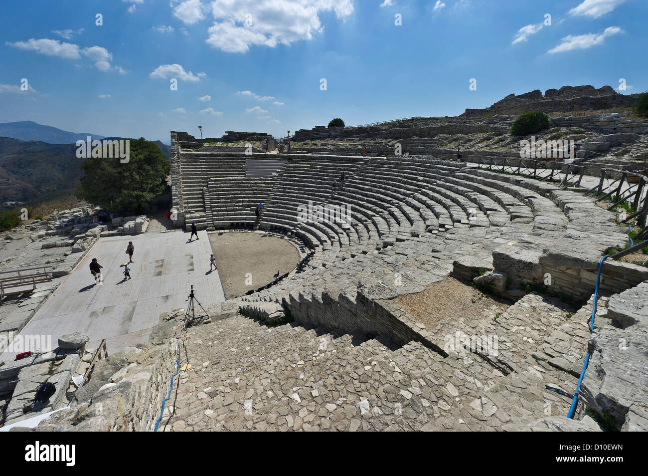 Il teatro greco di Segesta, Sicilia, Italia Foto Stock