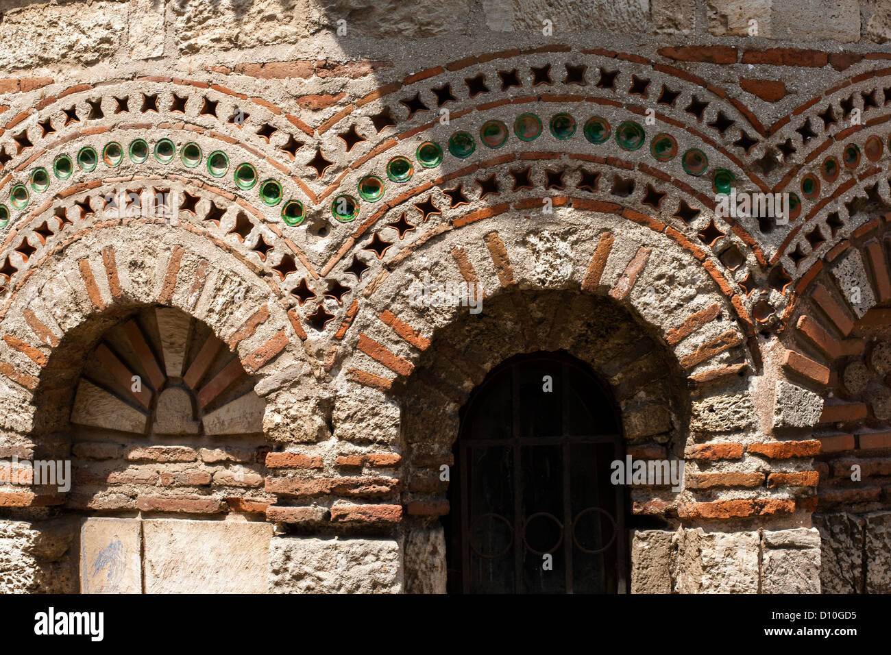 Parete della antica chiesa cristiana in Bulgaria Foto Stock