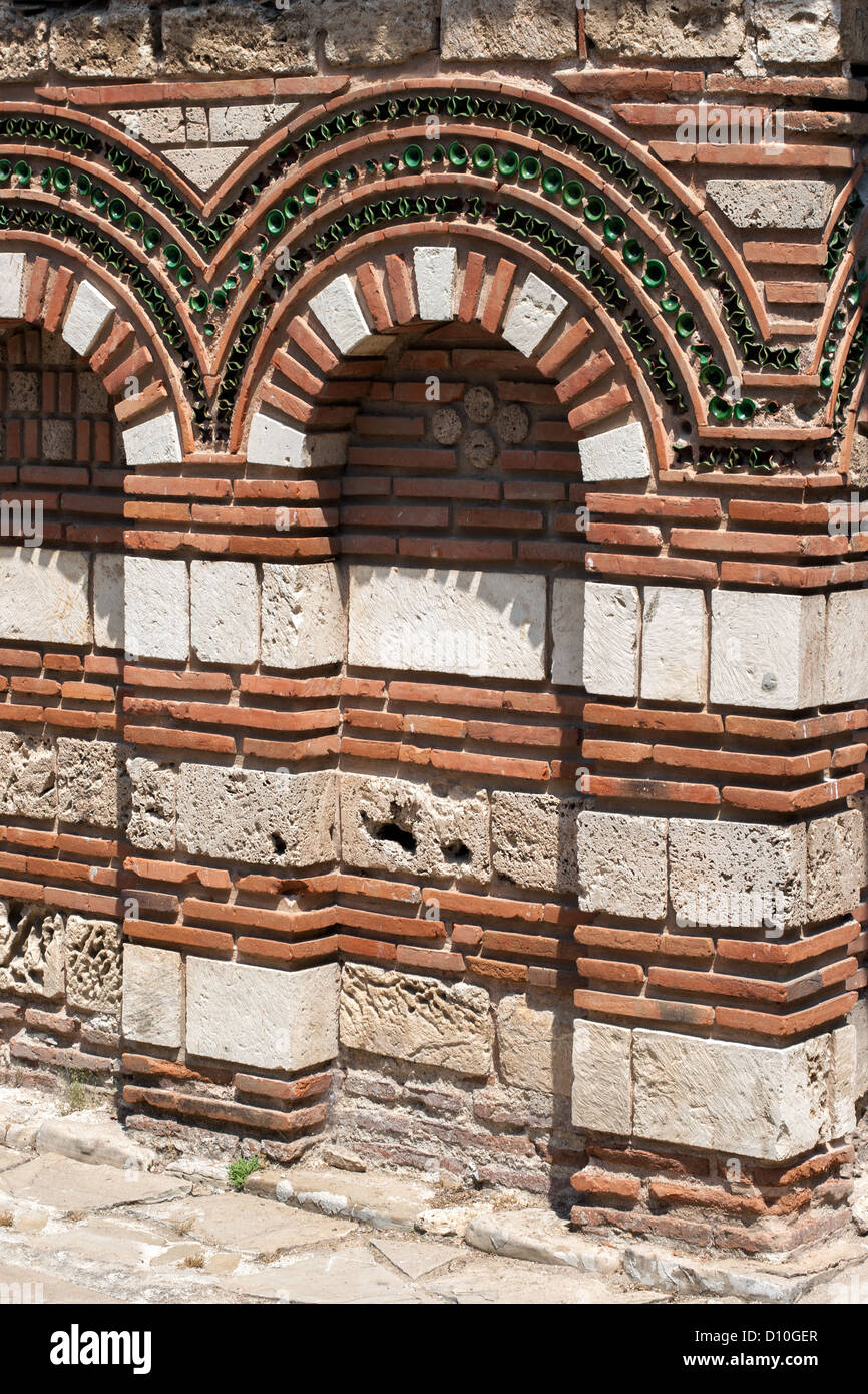 Parete della antica chiesa cristiana in Bulgaria Foto Stock