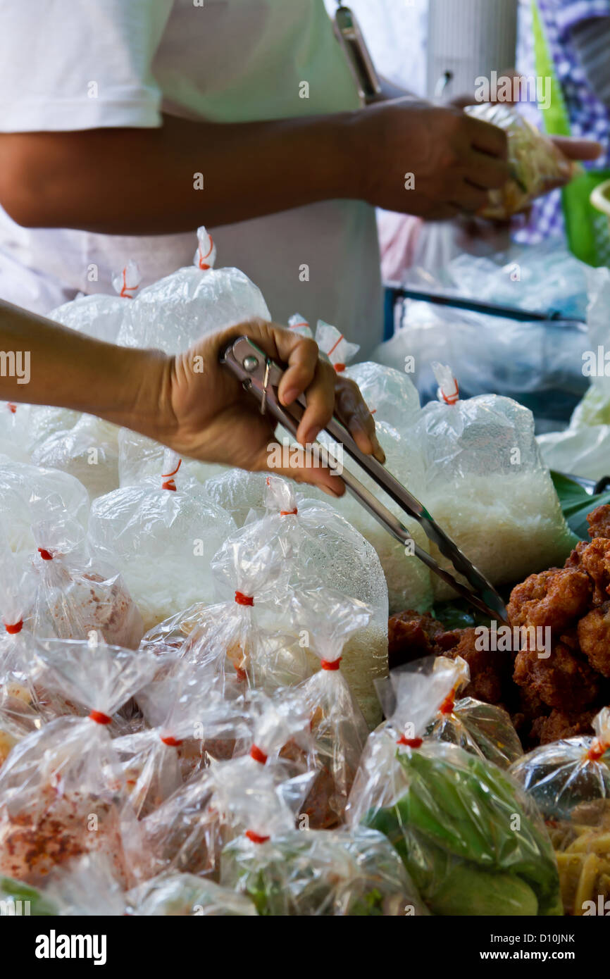 Vendita di pranzo Chili a Bangkok, in Thailandia Foto Stock