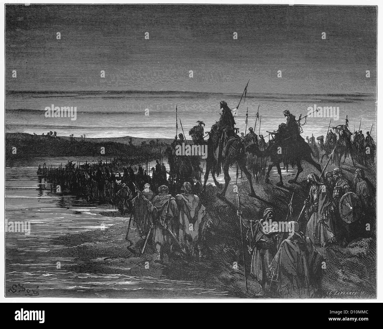 Gli Israeliti attraversare il fiume Giordano Foto Stock