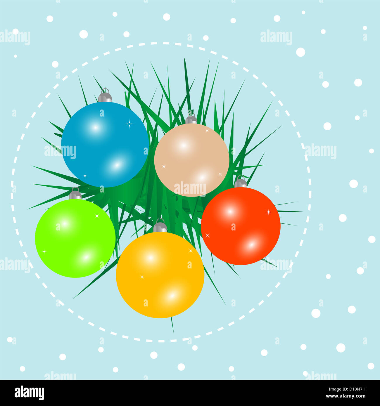 Buon Natale e felice anno nuovo sfere sullo sfondo Foto Stock