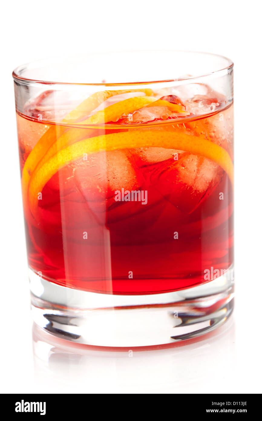 Cocktail alcolici collection - Negroni. Isolato su sfondo bianco Foto Stock