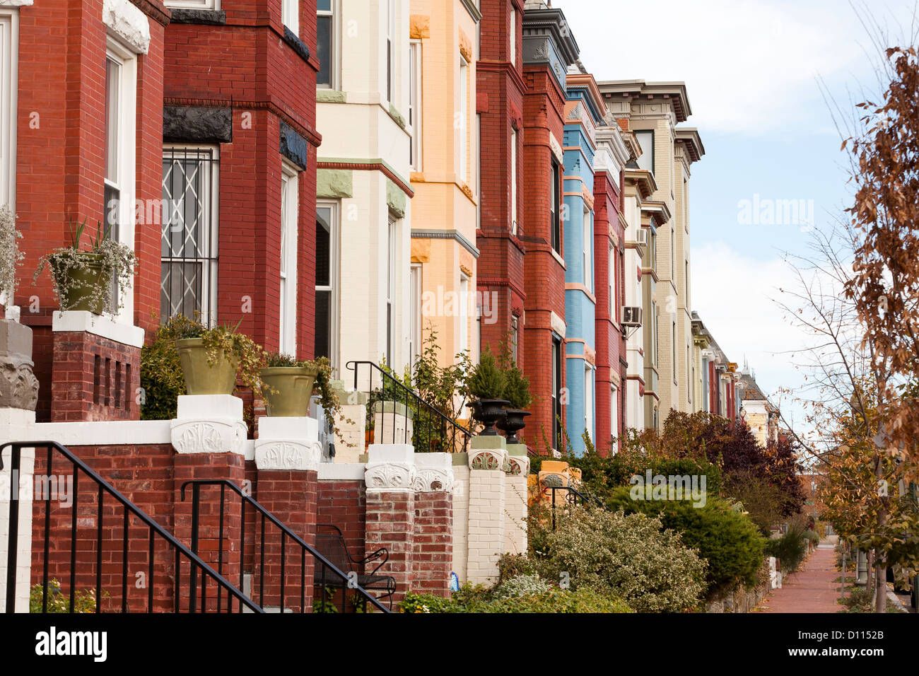 Case vittoriane in Washington DC, Stati Uniti d'America Foto Stock