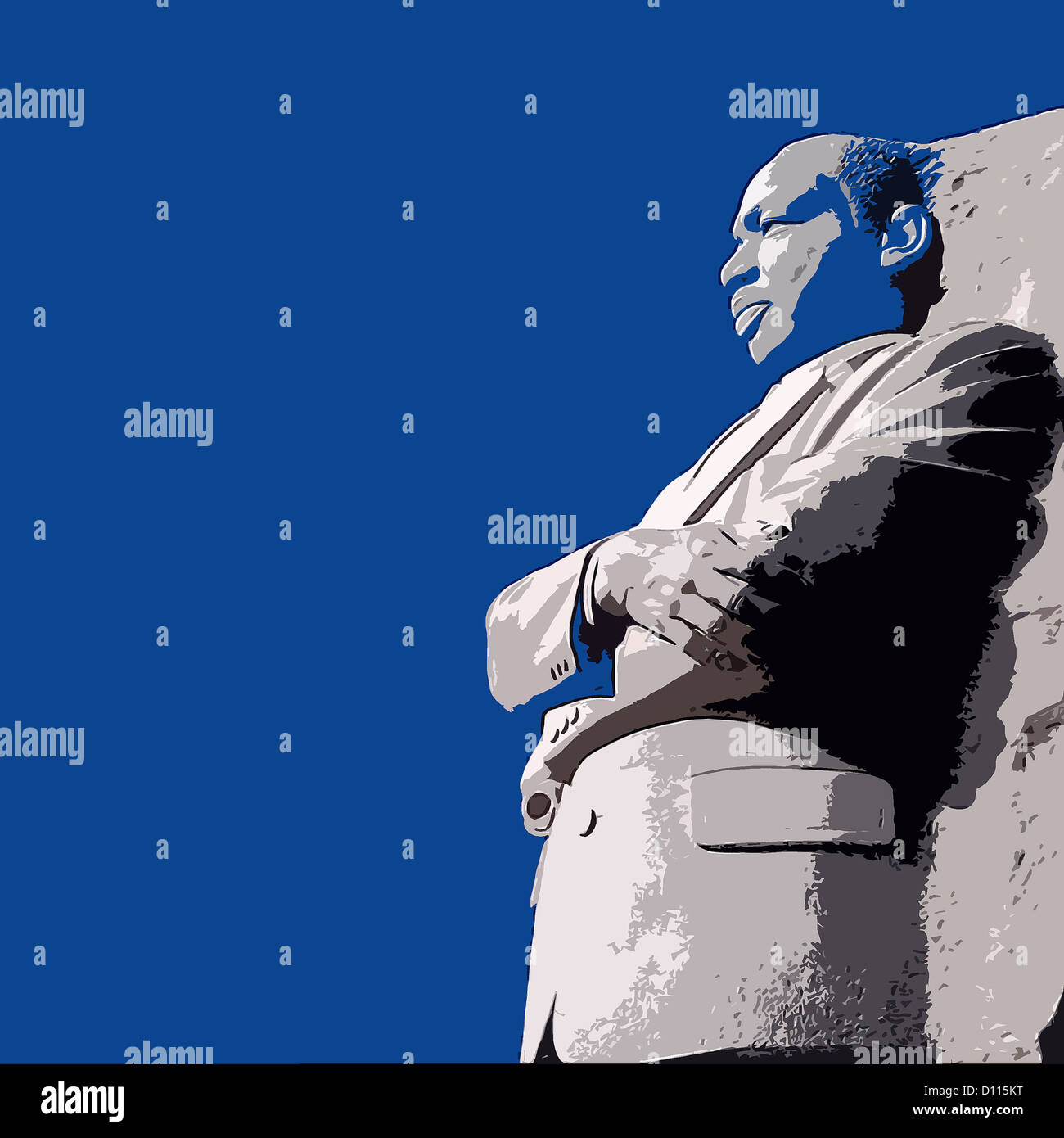 Illustrazione grafica del leader dei diritti civili Martin Luther King Jr MLK Spazio di copia Foto Stock