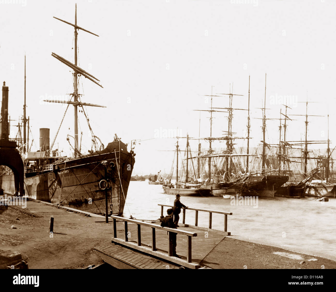 Cardiff Docks periodo Vittoriano Foto Stock