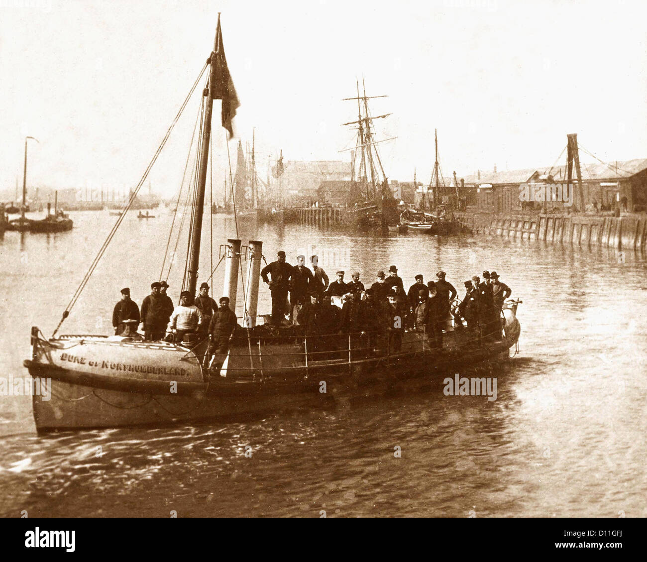 Porto di Harwich - Prova della prima imbarcazione a vapore nel 1889 Foto Stock