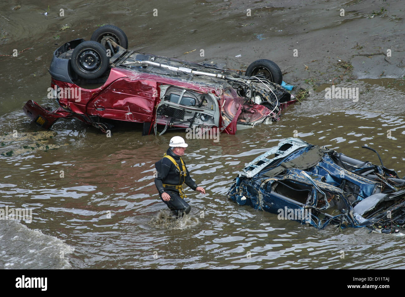 Conseguenze del Boscastle inondazioni nel 2004. Foto Stock