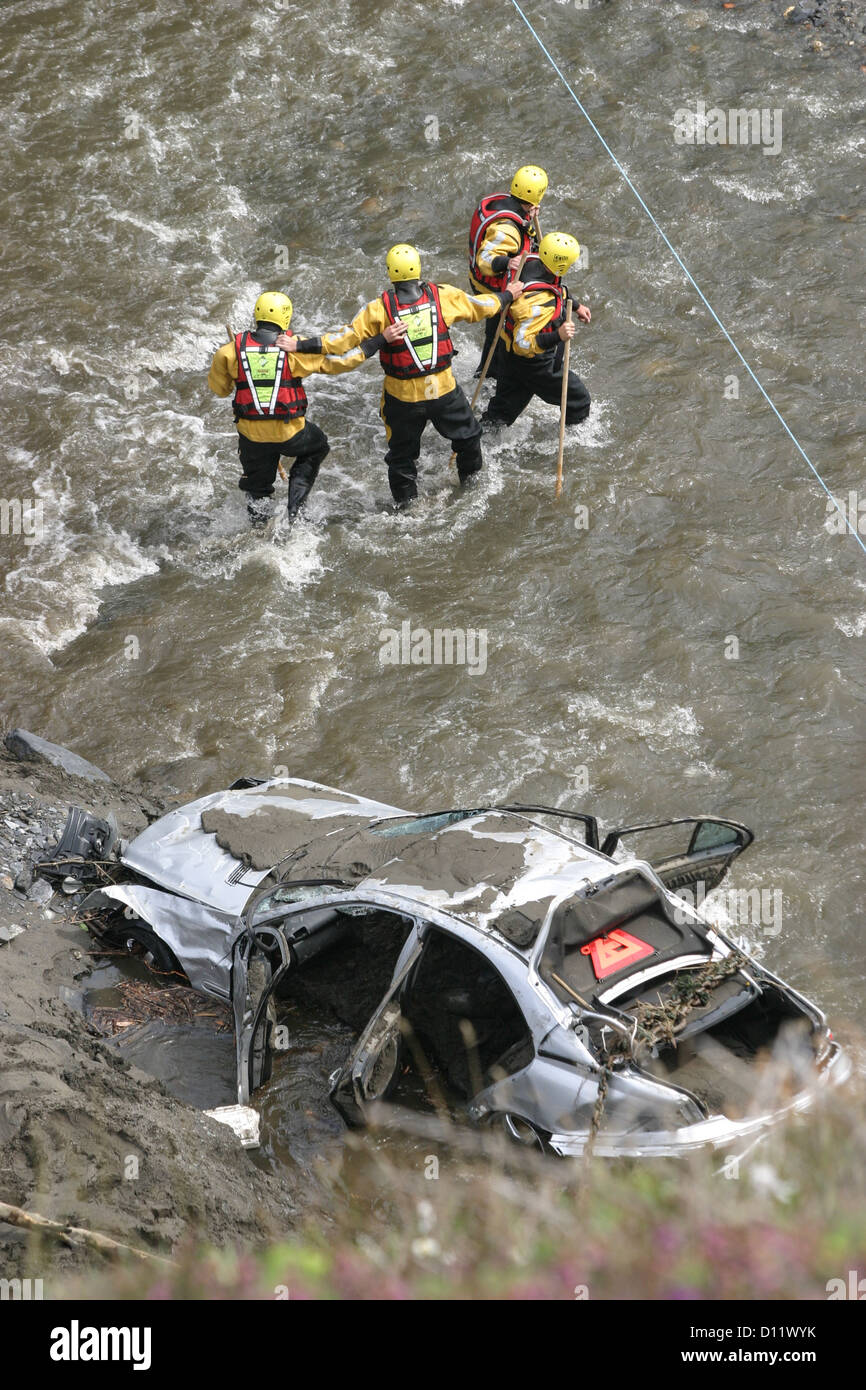 Conseguenze del Boscastle inondazioni nel 2004. Foto Stock