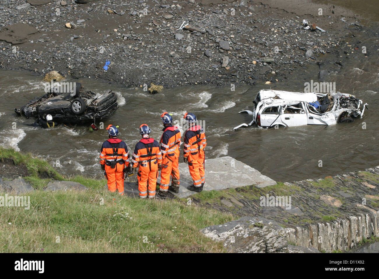 Conseguenze del Boscastle inondazioni nel 2004. Foto Stock