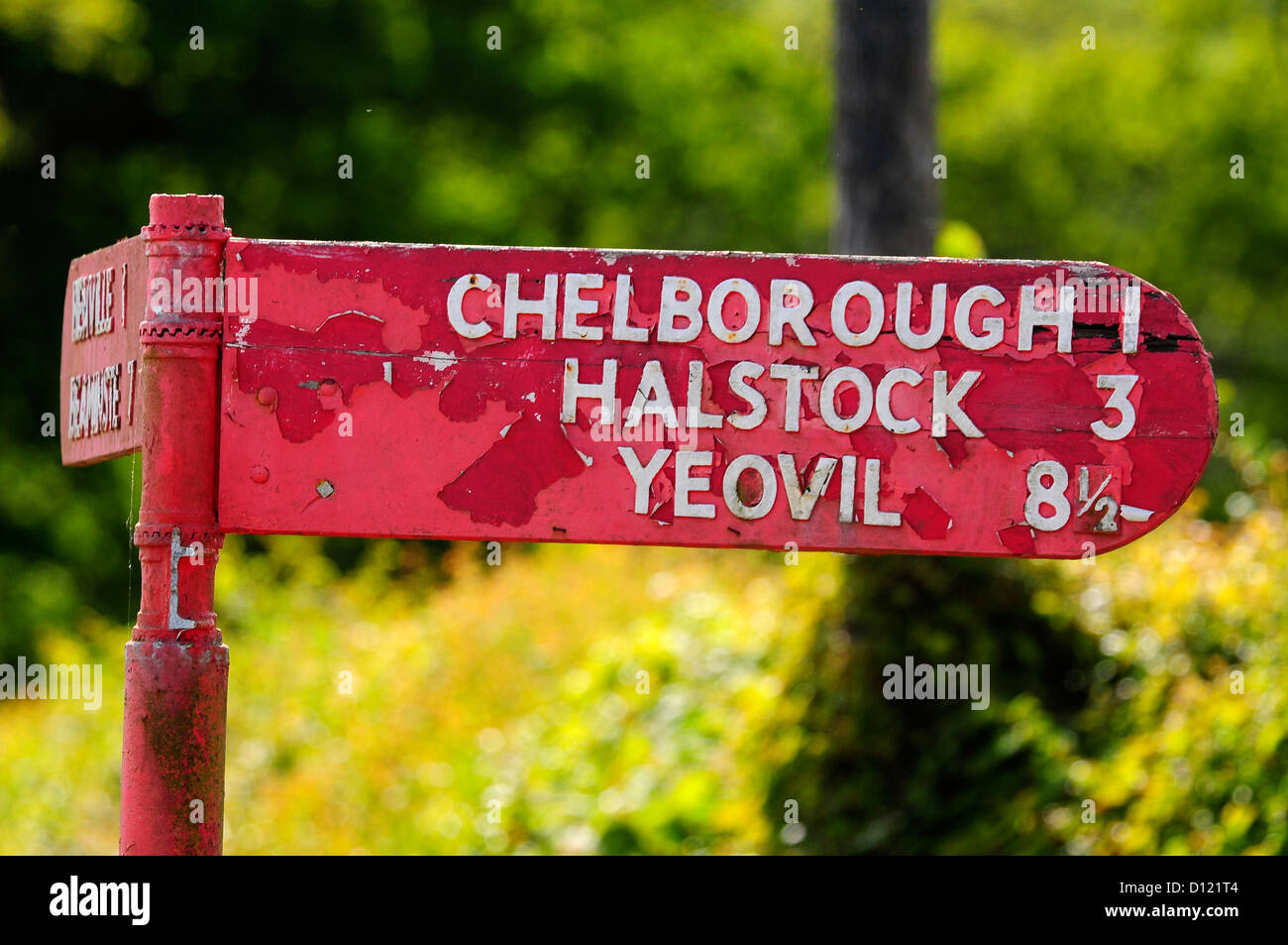 Un rosso Dorset dito post UK Foto Stock