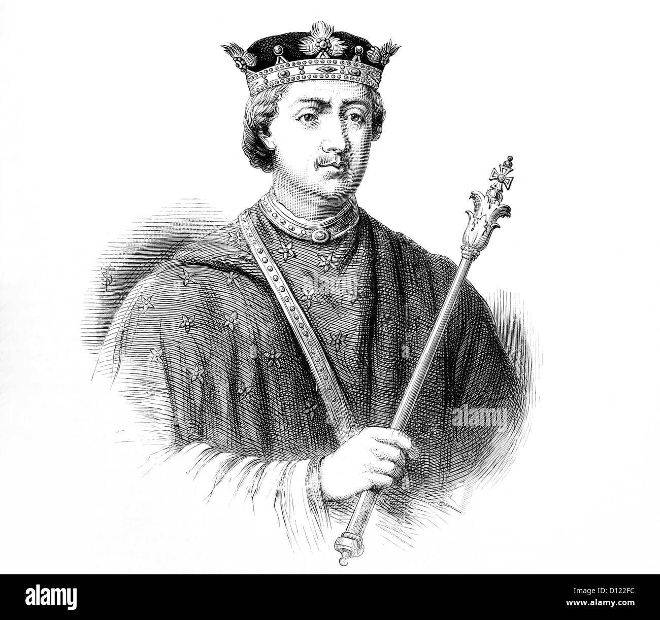 Illustrazione del Re Enrico II dal Libro Cassell della storia dell'Inghilterra Volume 1 Foto Stock
