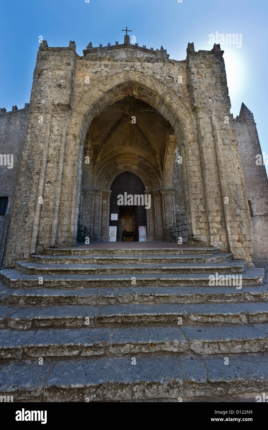 La cattedrale di Erice, provincia di Trapani, Sicilia, Italia Foto Stock