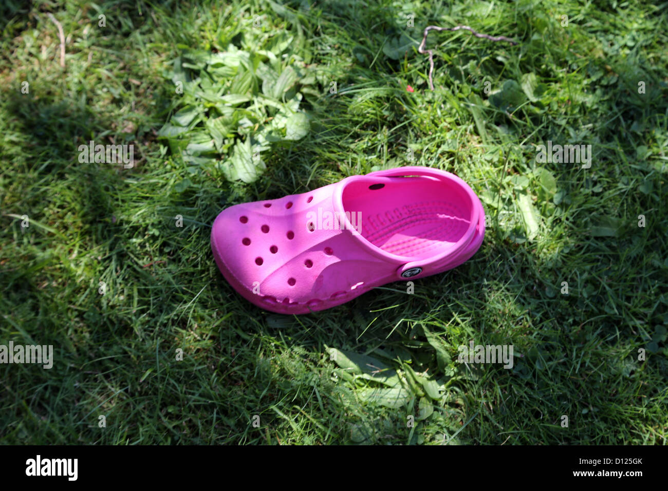Rosa Croc calzatura sull'erba Foto Stock