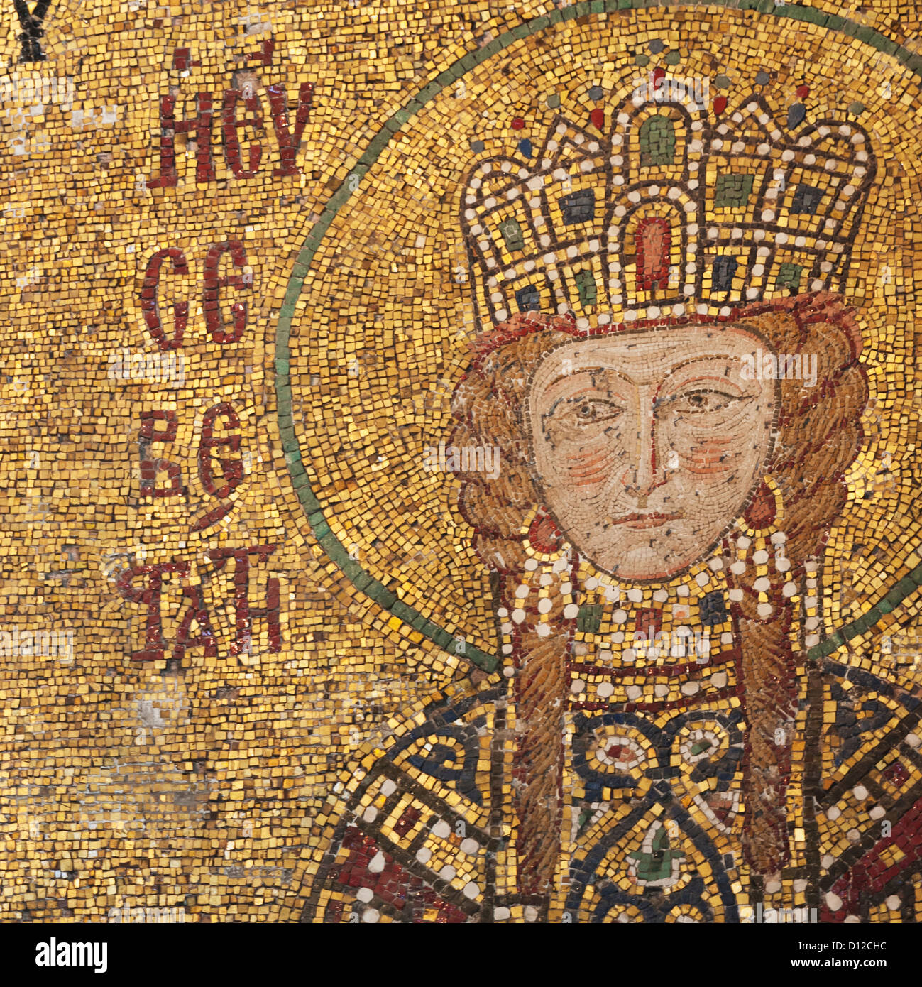 Mosaico di una figura storica del Museo Hagia Sophia; Istanbul Turchia Foto Stock