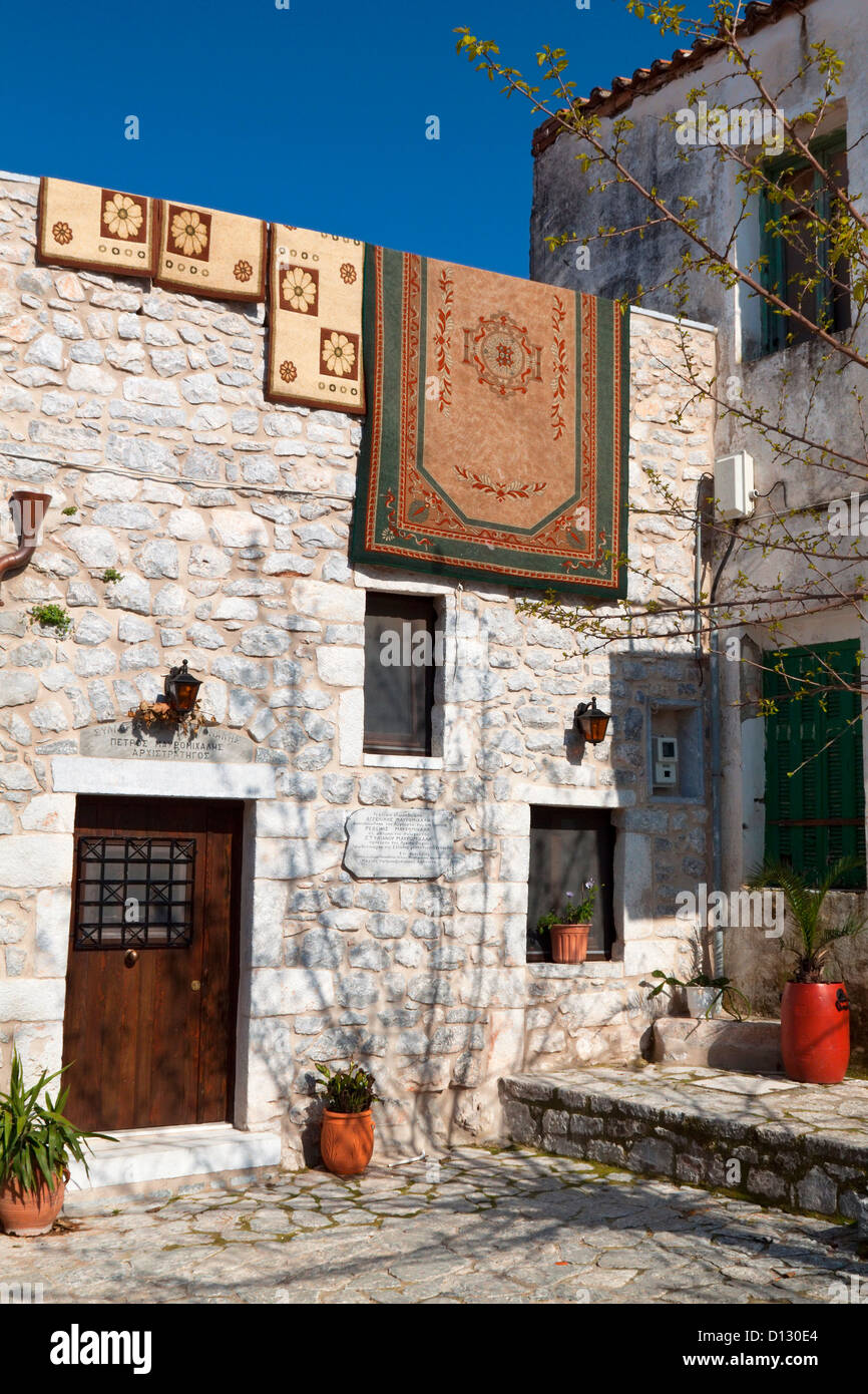 Vecchia casa tradizionale ad Areopoli delle mani in Grecia Foto Stock