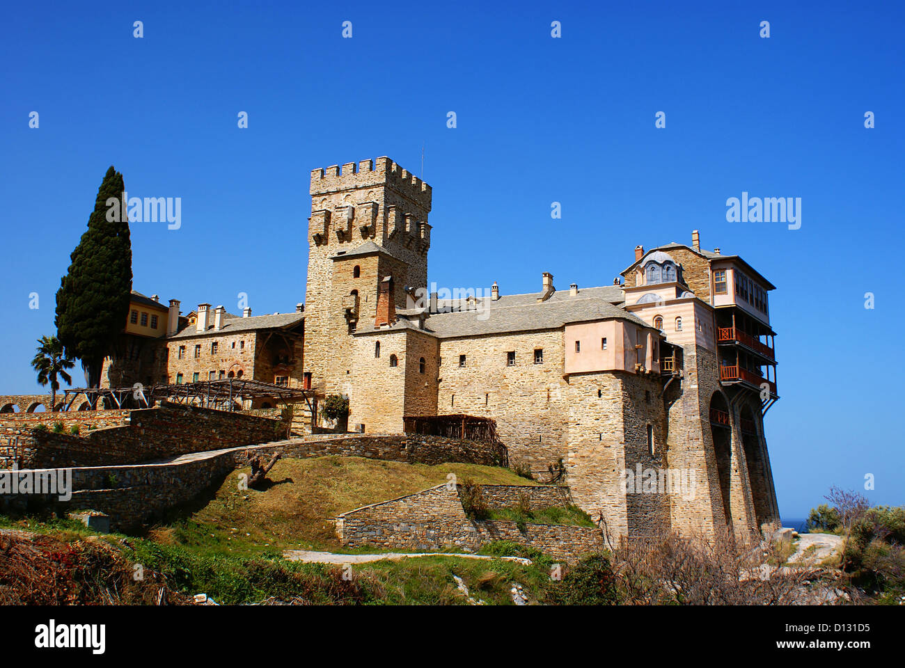 Monastero di Stavronikitas presso il Monte Athos in Grecia Foto Stock