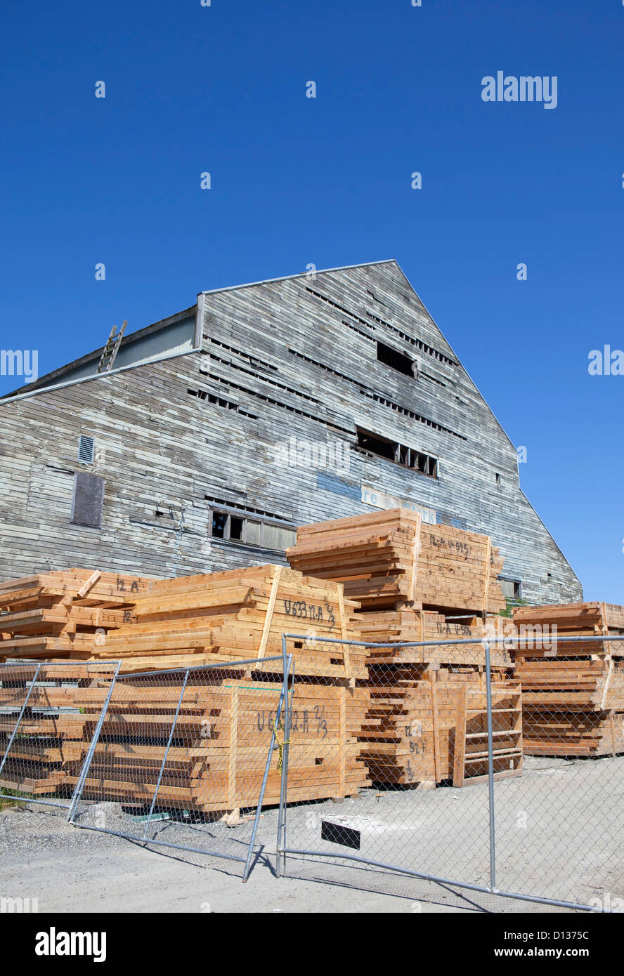 Vecchio mulino di legname in La Connor,Washington,USA Foto Stock