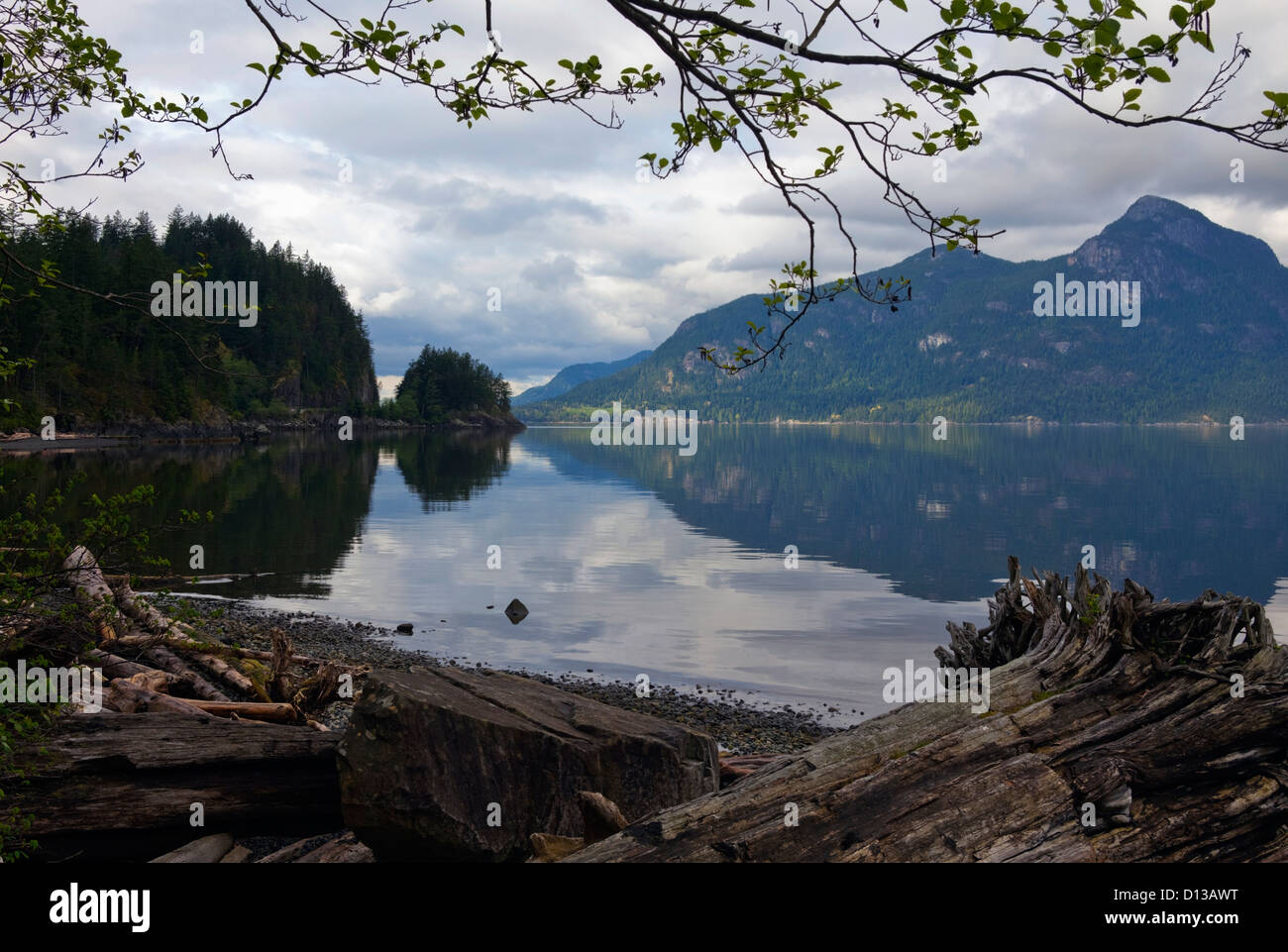 Vista in Porteau Cove Parco Provinciale, British Columbia, Canada, Foto Stock