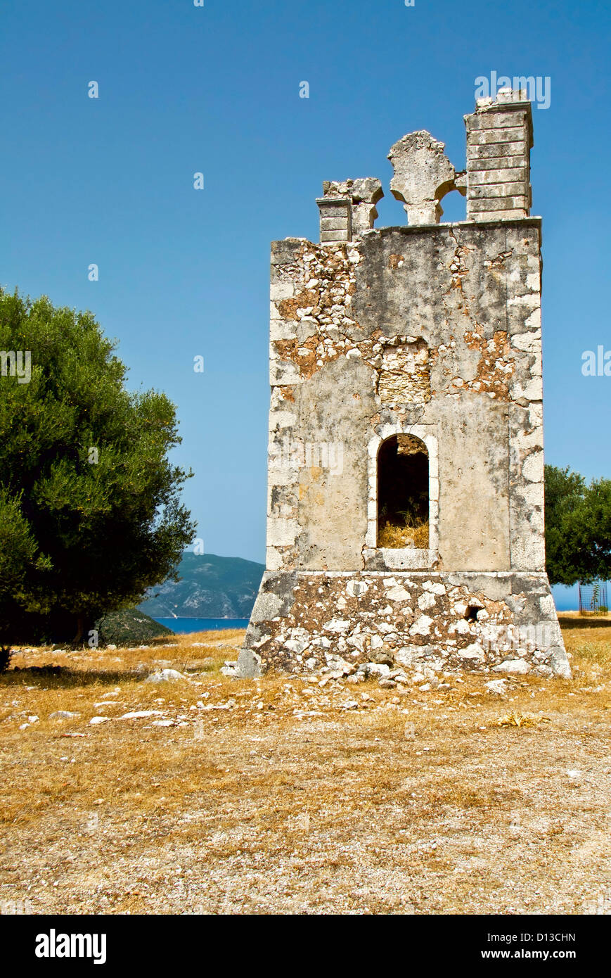 Il vecchio monastero di 'Agrilia' all'isola di Cefalonia in Grecia Foto Stock