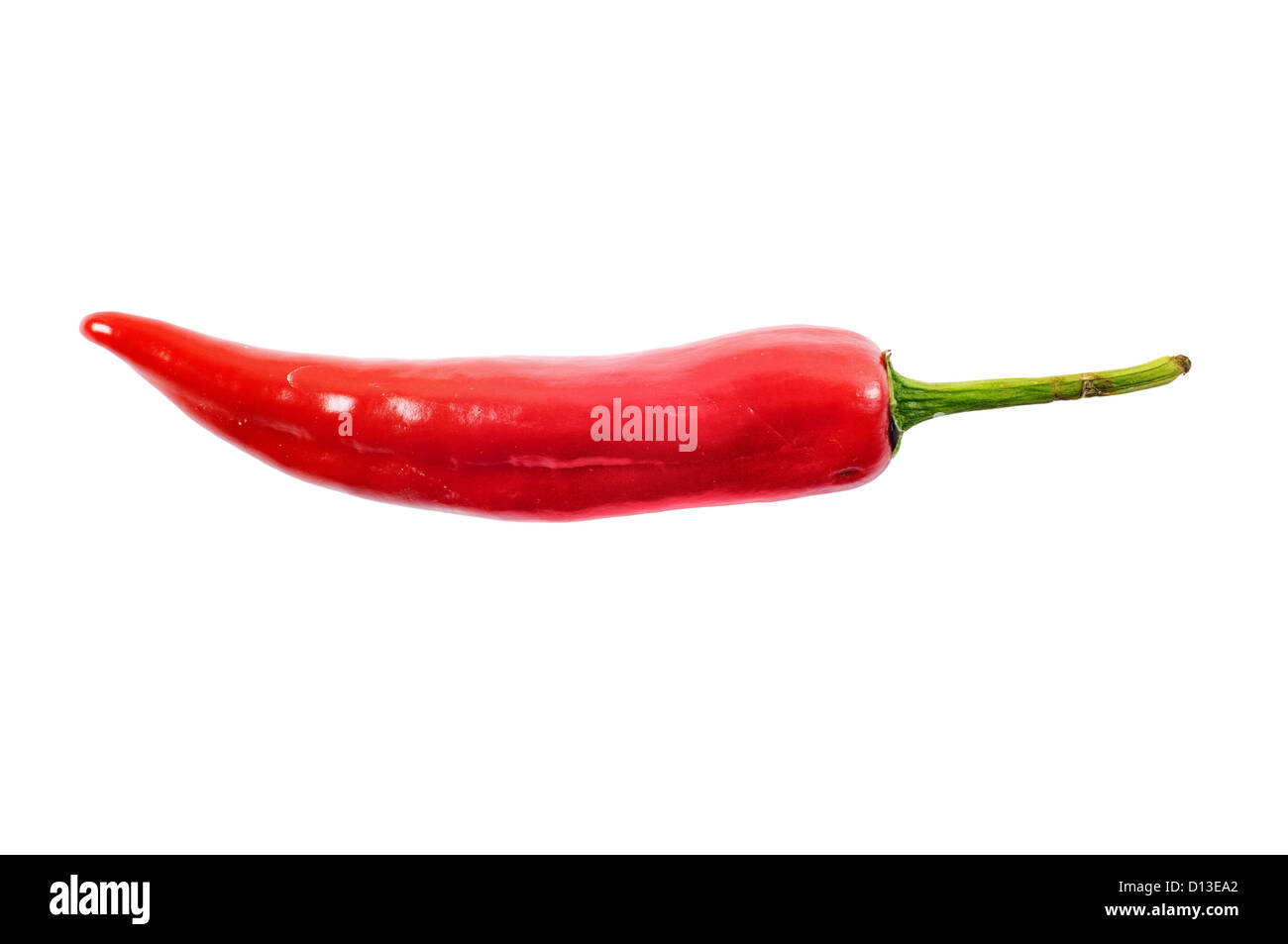 Peperoncino rosso su bianco con tracciato di ritaglio Foto Stock