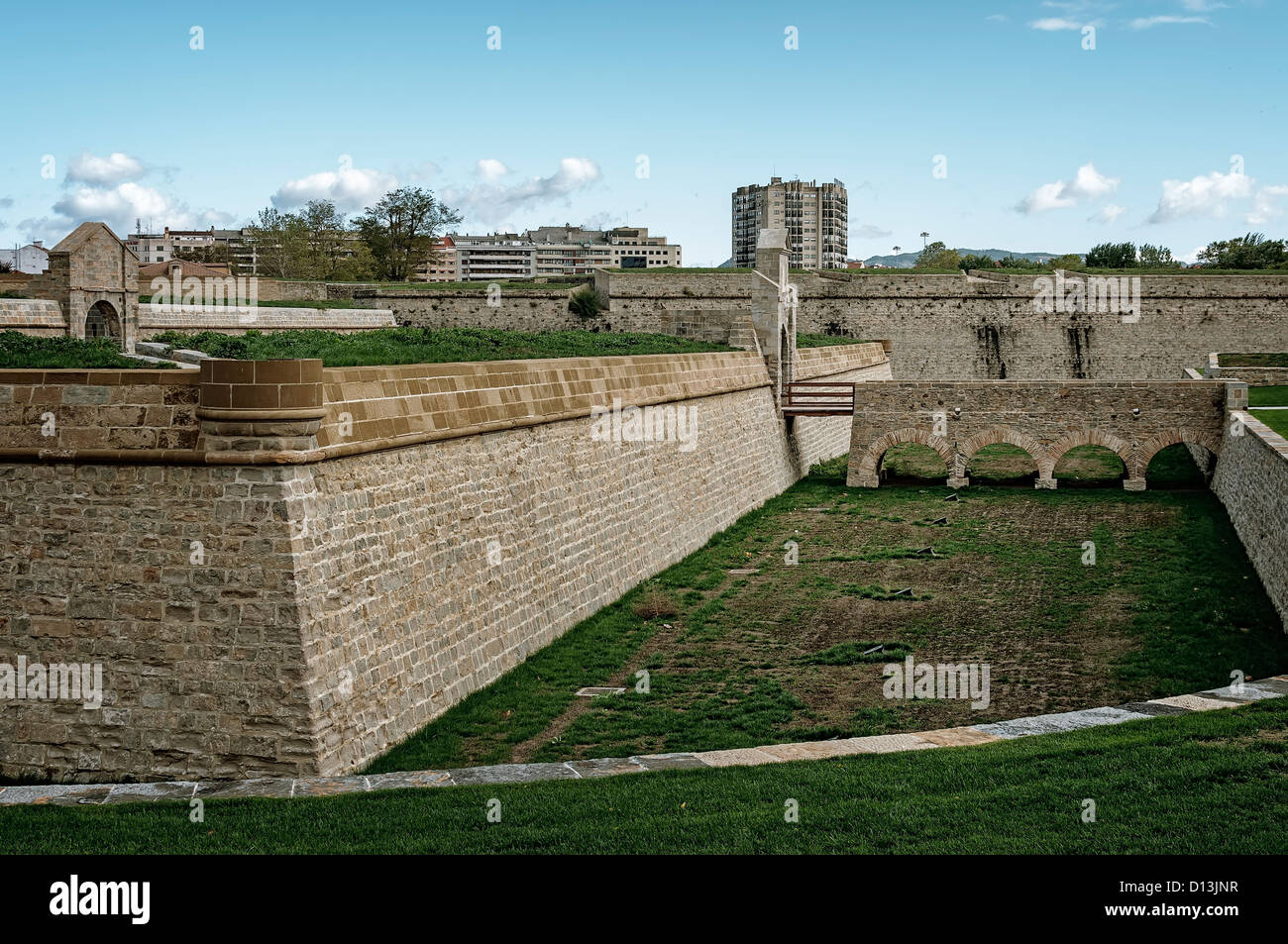 Recinto fortificato sulla parte interna della città di Pamplona, Navarra, Spagna, Europa Foto Stock