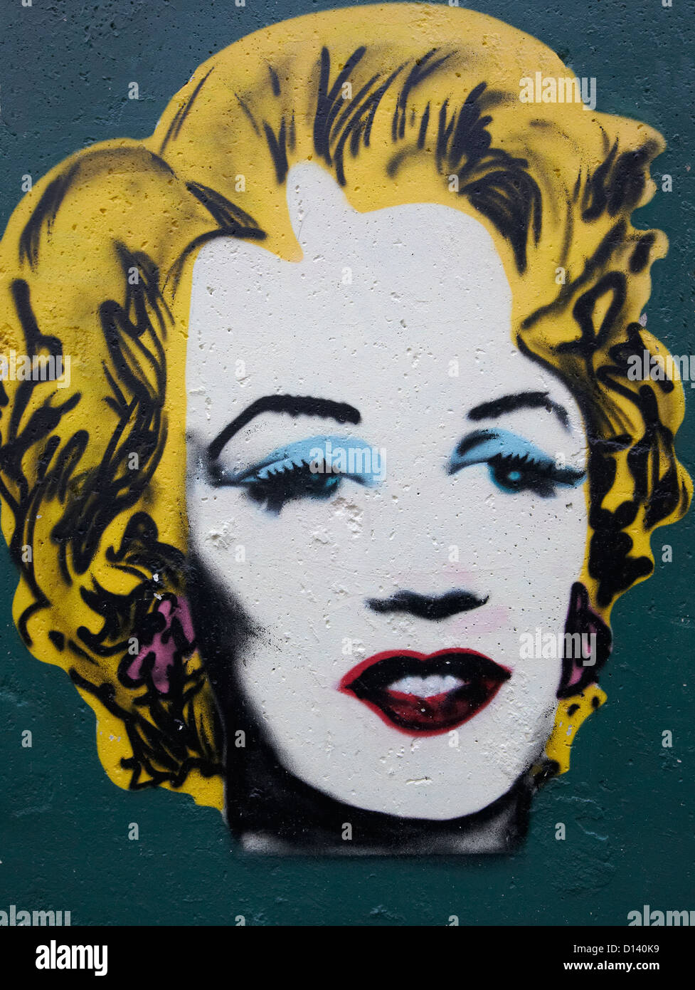 Marilyn Monroe graffiti sul muro di Berlino Berlino Germania Foto Stock